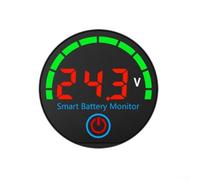 DC 7-55V Digital Voltmeter Panel Meter for Battery Power Display with Low Voltage Alarm and Backlight - Red Green Blue White LED Indicator for EV Solar Storage Systems 15mm(Red)
