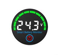 DC 7-55V Digital Voltmeter Panel Meter for Battery Power Display with Low Voltage Alarm and Backlight - Red Green Blue White LED Indicator for EV Solar Storage Systems 15mm(White)