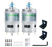 DC 775 Motor 12V/24V Motor High Torque DC Max 20000 RPM Double Ball Bearing High Torque Power Wheels Motor Upgrade DC Motor for DIY Hand Drill Chainsaw ((D Shaft Motors-2Pack))