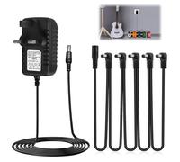 DC 9V 1A Guitar Pedal Power Supply Cord with Cable 5 Way Daisy Chain Compatible with Boss Behringer JOYO Donner Sonicake MXR Ibanez Zoom Most Effect Pedals 1M Cable (Tip Negative)