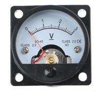 DC Analog Voltmeter SO-45 for Electrical Diagnostics, 1V to 800V Range, 2.5 Class Accuracy, Flame Retardant ABS Case, Clear Printed (DC3V)