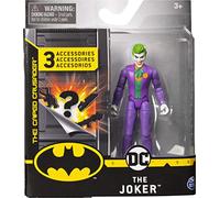 DC BATMAN, 4-Inch THE JOKER Action Figure with 3 Mystery Accessories, Mission 1