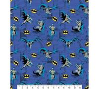 DC Batman Fabric Sold by 1 Metre (100% Cotton, Genuine Licensed Fabric, 9 Different Designs) (Batman Fabric - Comics Blue)