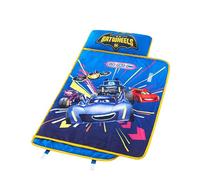 DC Batwheels Kids Quilted Nap Mat with Built-In Blanket and Pillow, 20" Wide x 46" Long
