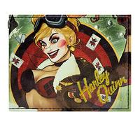 DC Bombshells Harley Quinn Gotham or Bust Wallet Bi-Fold ID & Card Holder, Green