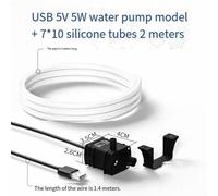 DC brushless water pump low noise computer with Usb5W and Brushless crafted from Plastic and Metal installation is straightforward (C)