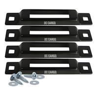 DC Cargo E-Track Single Slot Tie-Downs | 4 Pack | Mini Powder-Coated Steel Anchor for E-Track Ratchet/Cam Straps | Motorcycles, Cargo, Bikes in Trailers, Pickups, Vans, Trucks | E-Track Accessories