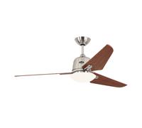 DC Ceiling Fan Aviatos 132 Chrome-Cherry with Light & Remote
