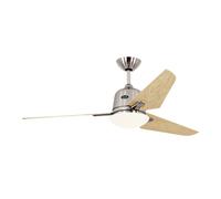 DC Ceiling Fan Aviatos 132 Chrome-Maple with Light & Remote