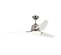 DC Ceiling Fan Aviatos 132 Chrome-White with Light & Remote