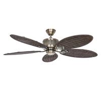 DC Ceiling Fan Caribbean Dream II Brass / Rattan with Remote