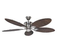 DC Ceiling Fan Caribbean Dream II Chrome / Rattan with Remote