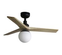 DC Ceiling Fan Klim S Black-Oak with Light & Remote