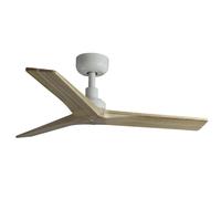 Luminosa Lighting Luminosa Klim Small White, Light Oak Wood Dc Ceiling Fan 6 Speed