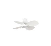 Faro Klover Small 4 Blade Ceiling Fan Matt White with Light 2700-4000 - 6000K