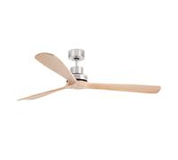 FARO BARCELONA Lantau XL ceiling fan, Ø 168 cm, matt nickel/pine