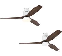 DC Ceiling fan Light with Remote Low Energy Fan Aerodynamix White Walnut 132 cm