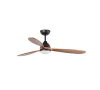 Faro Lighting Poros Large 3 Blade Ceiling Fan Matt Black Walnut with Light 2700K