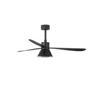 DC Ceiling fan with LED Light Dimmer Amelia Black Quiet fan with Remote & Timer
