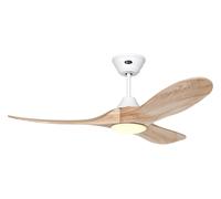 DC Ceiling fan with LED Light Dimmer Eco Genuino 48" White Wood Remote Timer [EEK: F]