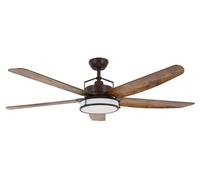 DC Ceiling fan with LED Light Louisville Bronze / Koa 62" Indoor fan with Remote [EEK: F]