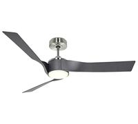 DC Ceiling fan with Lighting Eco Revolution Chrome Grey Quiet Fan LED & Remote [EEK: D]