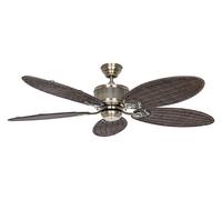 DC Ceiling fan with Remote control Caribbean Dream Eco Brass & Cane Indoor Fan