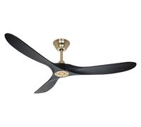 DC ceiling fan with remote control Eco Genuino Brushed Brass & Black 152 cm 60"