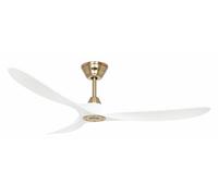 DC ceiling fan with remote control Eco Genuino Brushed Brass & White 152 cm 60"