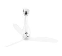 DC Ceiling fan with Remote control Eterfan Glossy Chrome & Clear Low energy fan
