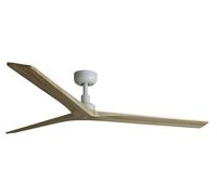 Luminosa Lighting Luminosa Klim Large White, Light Oak Wood Dc Ceiling Fan 6 Speed