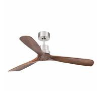 DC Ceiling fan with Remote control Lantau Nickel Walnut 52" Quiet fan 6 speeds