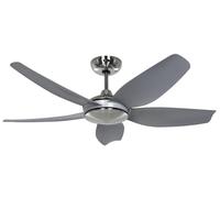 DC Ceiling fan with Remote control Volare Chrome & Grey 116cm Fan with timer