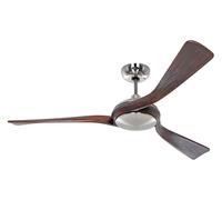 DC ceiling fan with remote Eco Interior Brushed Chrome & Walnut 140 cm 55"