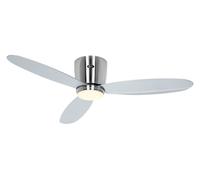 DC Ceiling fan with Remote Flush mount Ceiling Fan with LED Plano Chrome 44" [EEK: D]