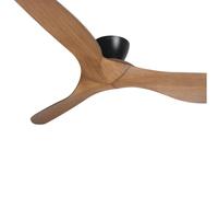 DC Ceiling Fan with Remote Kotara Black 54" Flush-Mount Fan Quiet 6 Speeds Timer