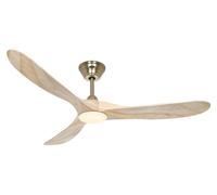 DC Ceiling Fan Eco Genuino Brass / Wood 152 with LED