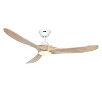 DC Ceiling fan with Remote LED Ceiling Light Fan Eco Genuino White Wood 152 cm [EEK: F]