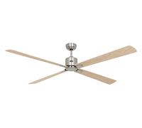 DC ceiling fan with Remote Low energy Matt chrome Eco Neo III 180 cm Maple Beech