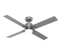 DC Ceiling fan with Remote Mila Silver 52" Energy-efficient Fan with LED Light
