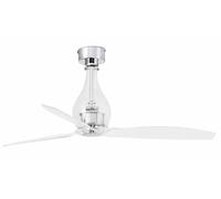 DC Ceiling fan with Remote Mini Eterfan Glossy Chrome Clear Energy efficient Fan