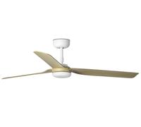 FARO BARCELONA Punt M ceiling fan, DC, white/light wood