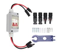 DC Circuit Breaker Box, MCB 2P DC 500V 32Amp Disconnect Switch, Water-proof DC Combiner Box, Circuit Isolator for Solar PV System Boat Trolling Motor Marine (With Cable and PV