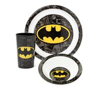 DC Comics 3 Piece Tableware Set (Unisex Kids Black)