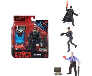 DC Comics 6060654 10 cm Action Figure in Authentic Movie Look with 3 Accessories, Wingsuit Batman The Penguin or Selina Kyle,...