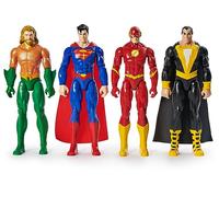 DC Comics, Action Figure Age 3+ 4-Pack, Aquaman, Superman, The Flash, Black Adam, 30.48cm, Collectible Superhero Kids’ Toys for Boys and Girls, Ages 3+