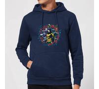 Aquaman Circular Portrait Hoodie - Navy - XXL