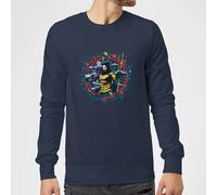 Aquaman Circular Portrait Sweatshirt - Navy - XXL
