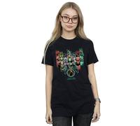Dc Comics Aquaman Unite The Kingdoms Cotton Boyfriend T-Shirt In Black Black S