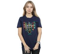 Dc Comics Aquaman Unite The Kingdoms Cotton Boyfriend T-Shirt In Navy Navy XL